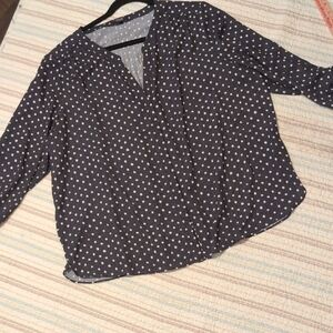 NYDJ Denim Blue Polka Dot Blouse